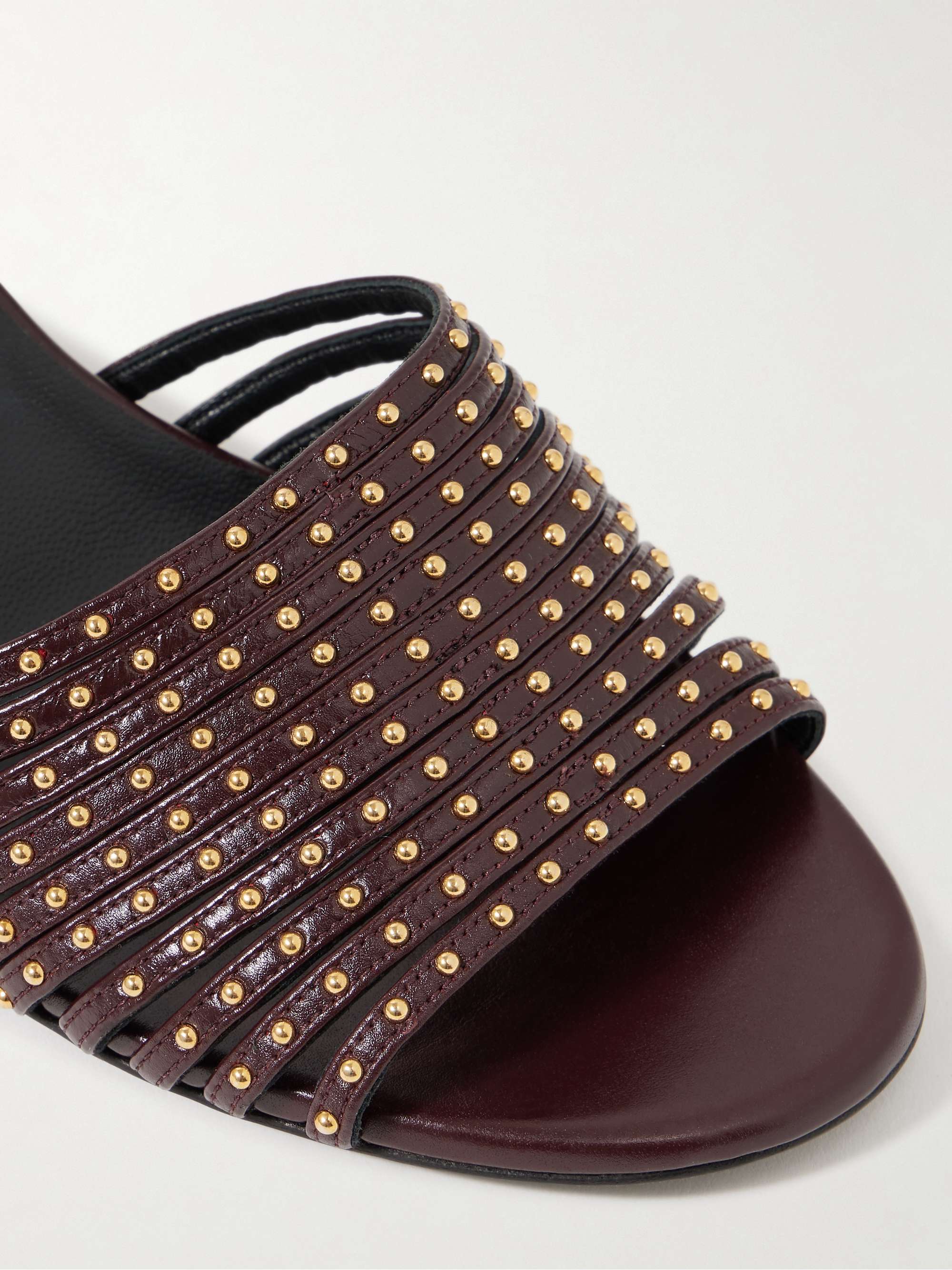 KHAITE Drew studded glossed-leather sandals | NET-A-PORTER