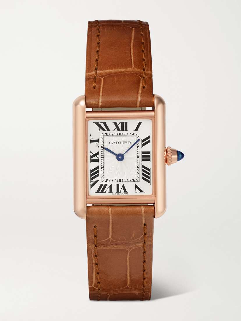 Cartier Tank Louis 29.5mm Small 18-karat Rose Gold And Alligator Watch