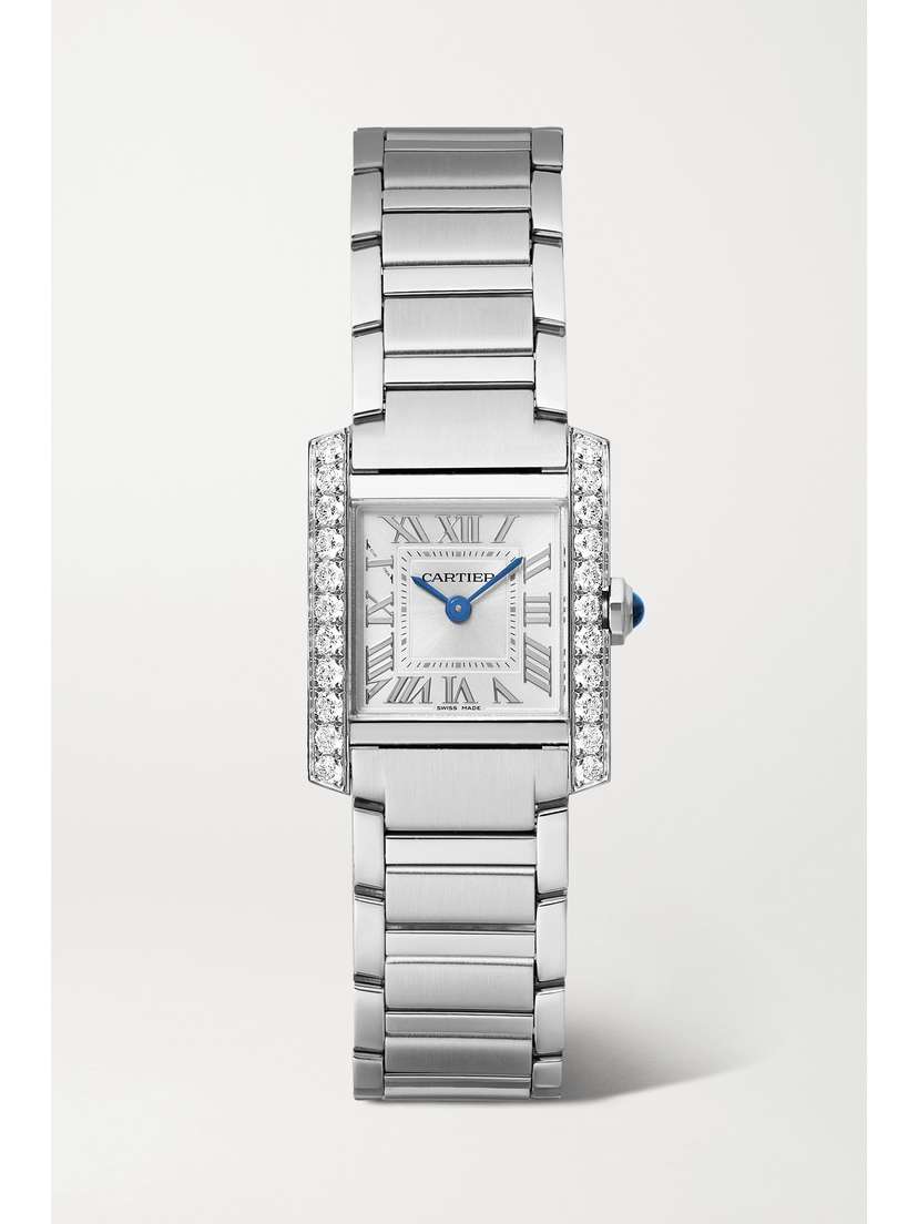 Cartier Tank Française 25.7mm Small Stainless Steel And Diamond Watch