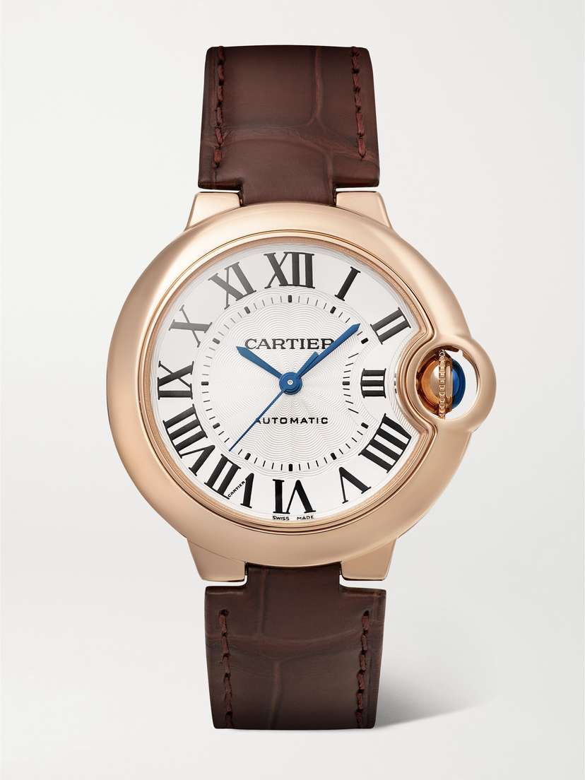 Cartier Ballon Bleu De  Automatic 33mm 18-karat Rose Gold And Alligator Watch