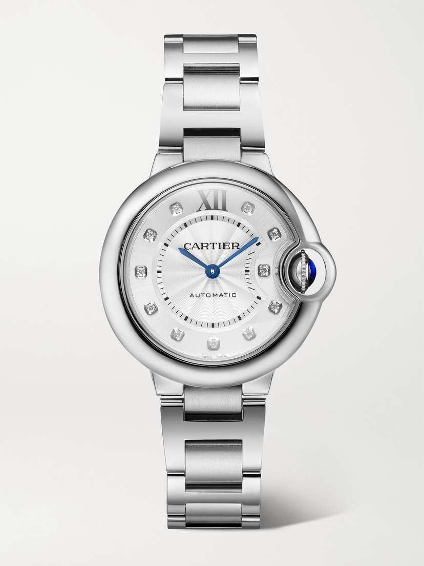 Cartier Ballon Bleu De  Automatic 33mm Stainless Steel And Diamond Watch