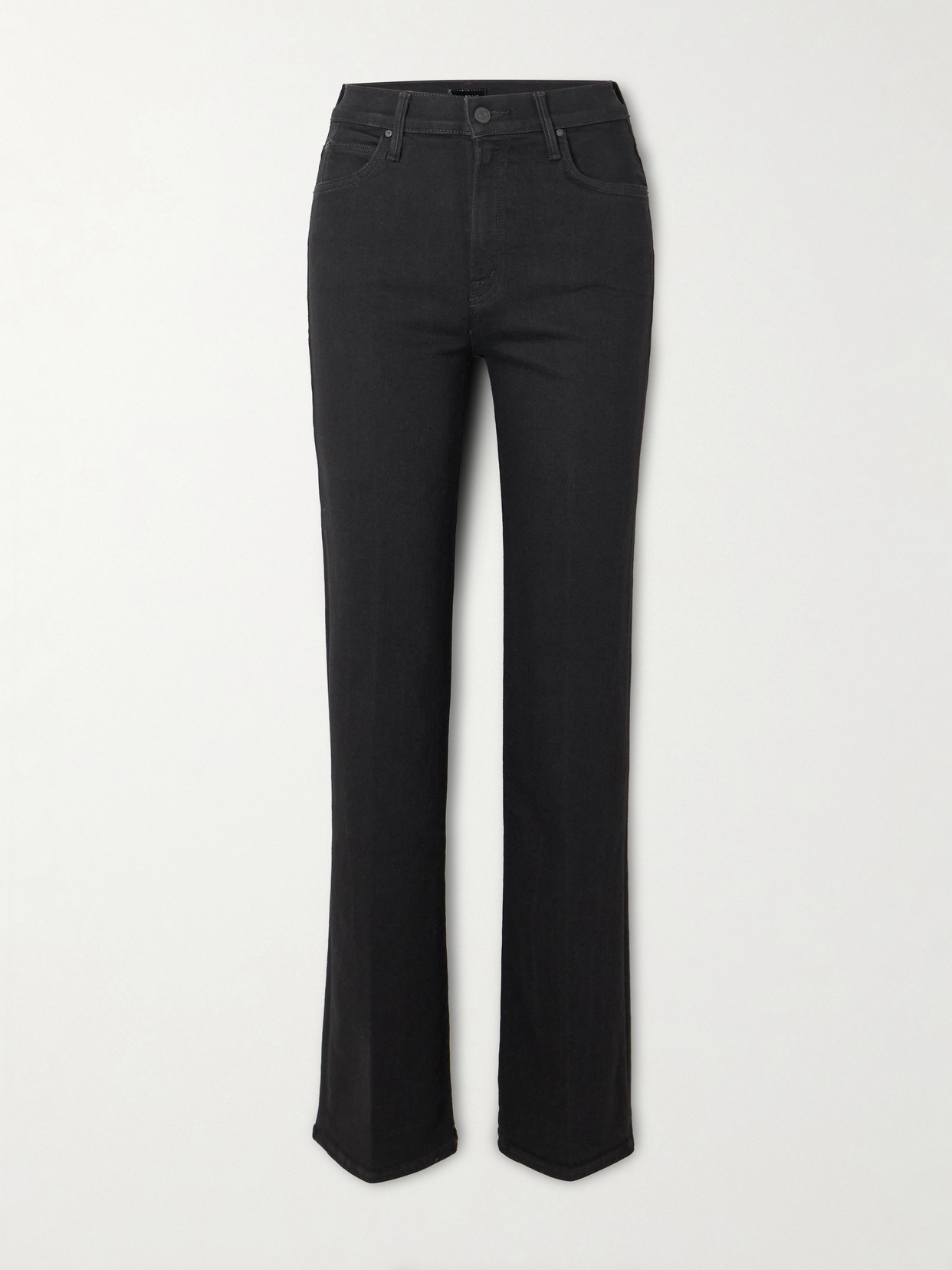 Mother The Kick It High-rise Straight-leg Jeans In Black