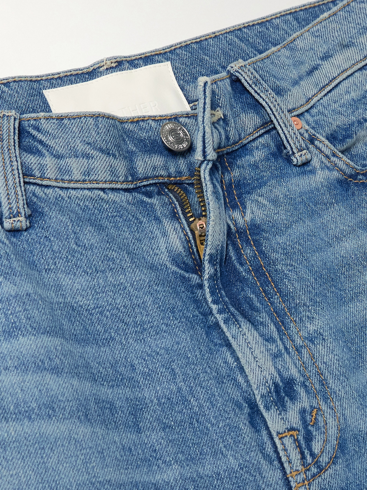 The Dodger Flood Embroidered Mid-Rise Straight-Leg Jeans