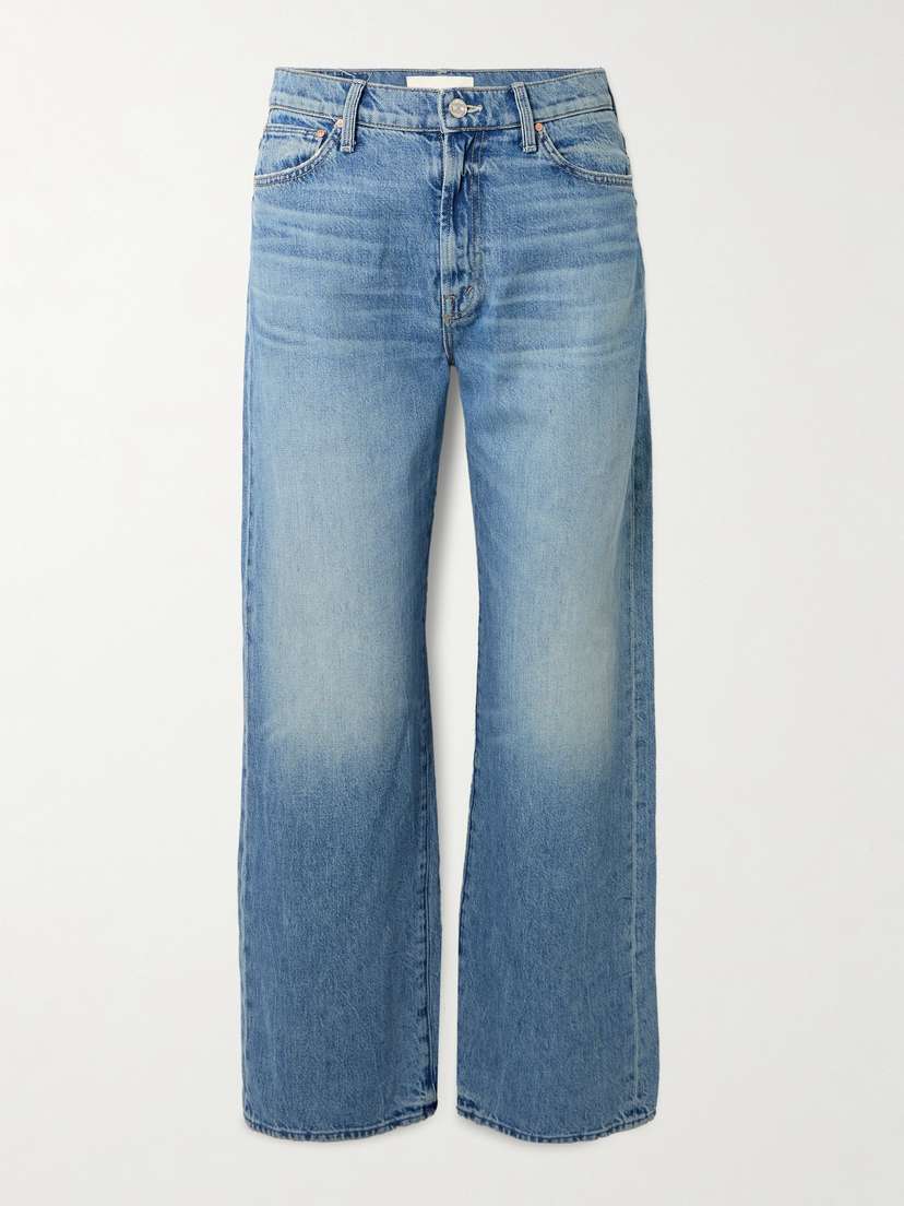 Mother The Dodger Flood Embroidered Mid-rise Straight-leg Jeans
