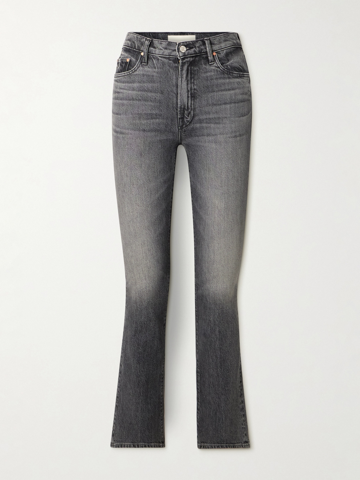Mother The Insider Skimp High-rise Bootcut Jeans In Gray