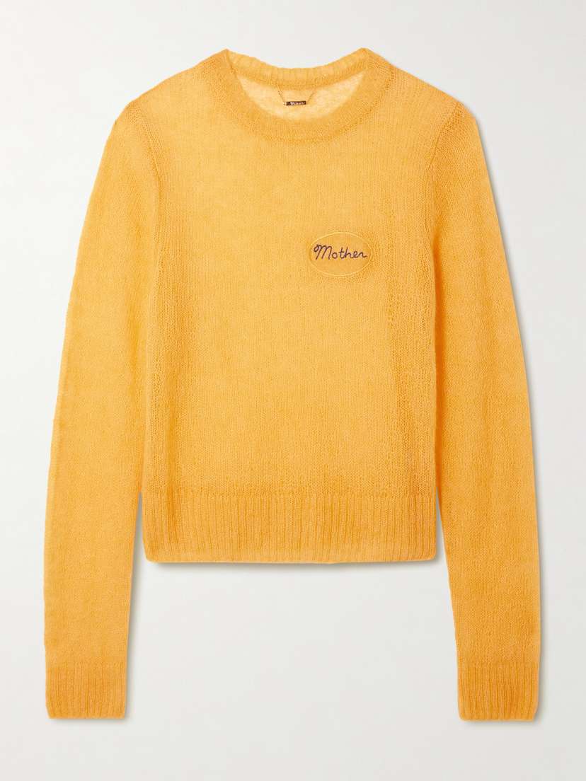 Mother Embroidered Open-knit Alpaca-blend Sweater