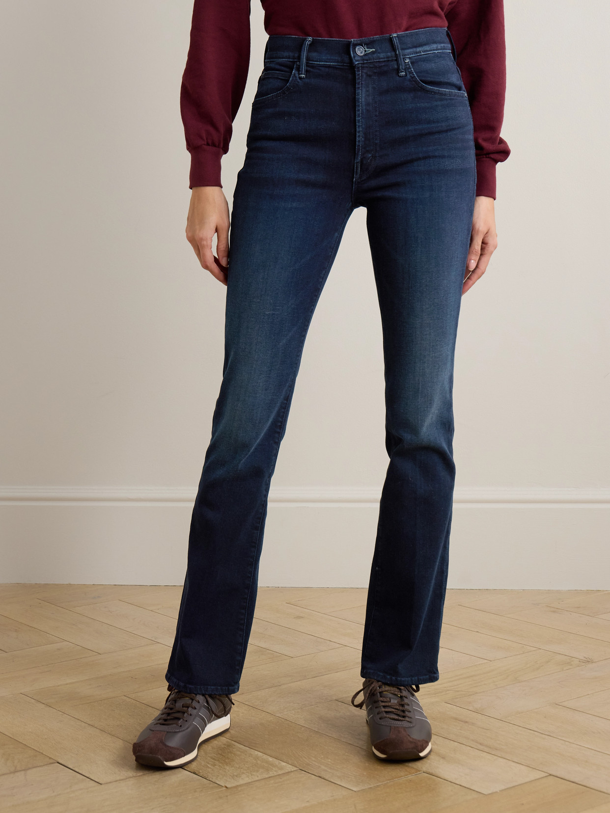 Mother The Smokin Skimp High-rise Bootcut Jeans In Blue