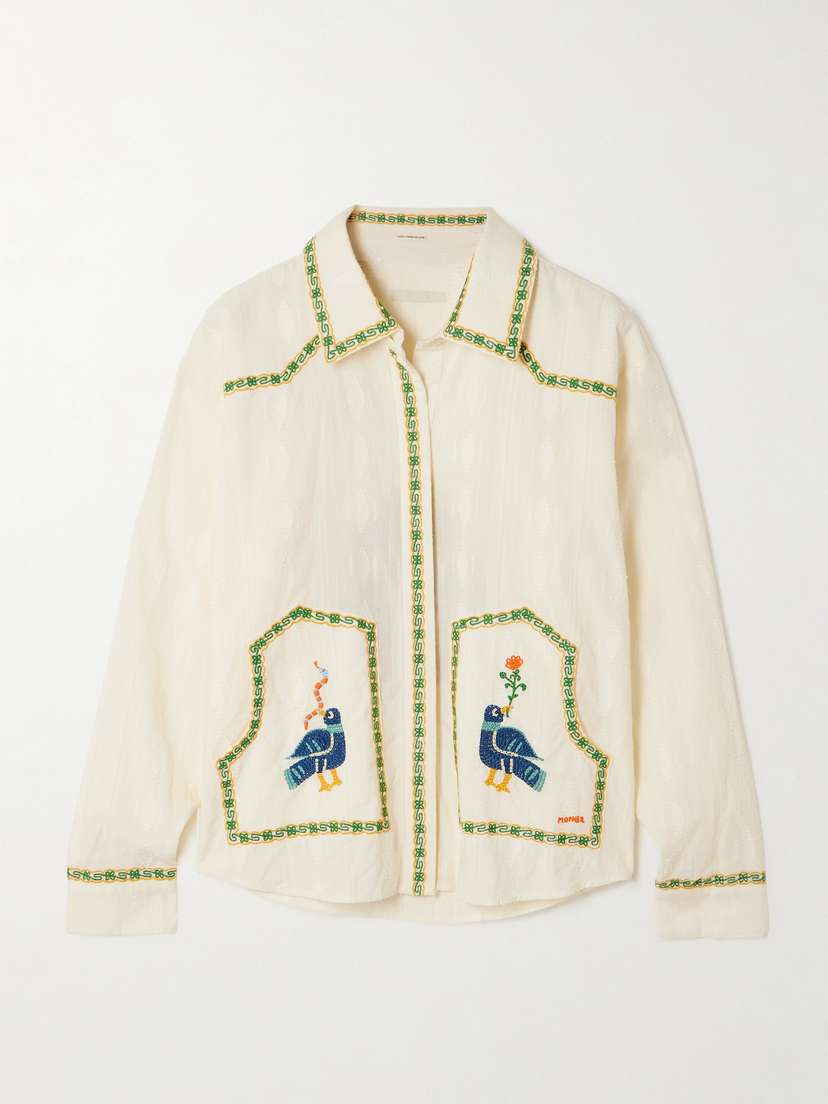 Mother The Peasant Poet Embroidered Cotton-voile Shirt