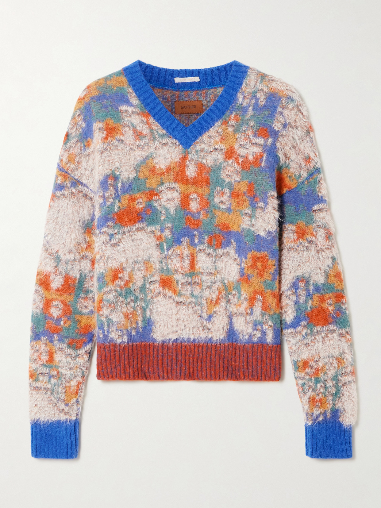 Cropped Intarsia-Knit Sweater