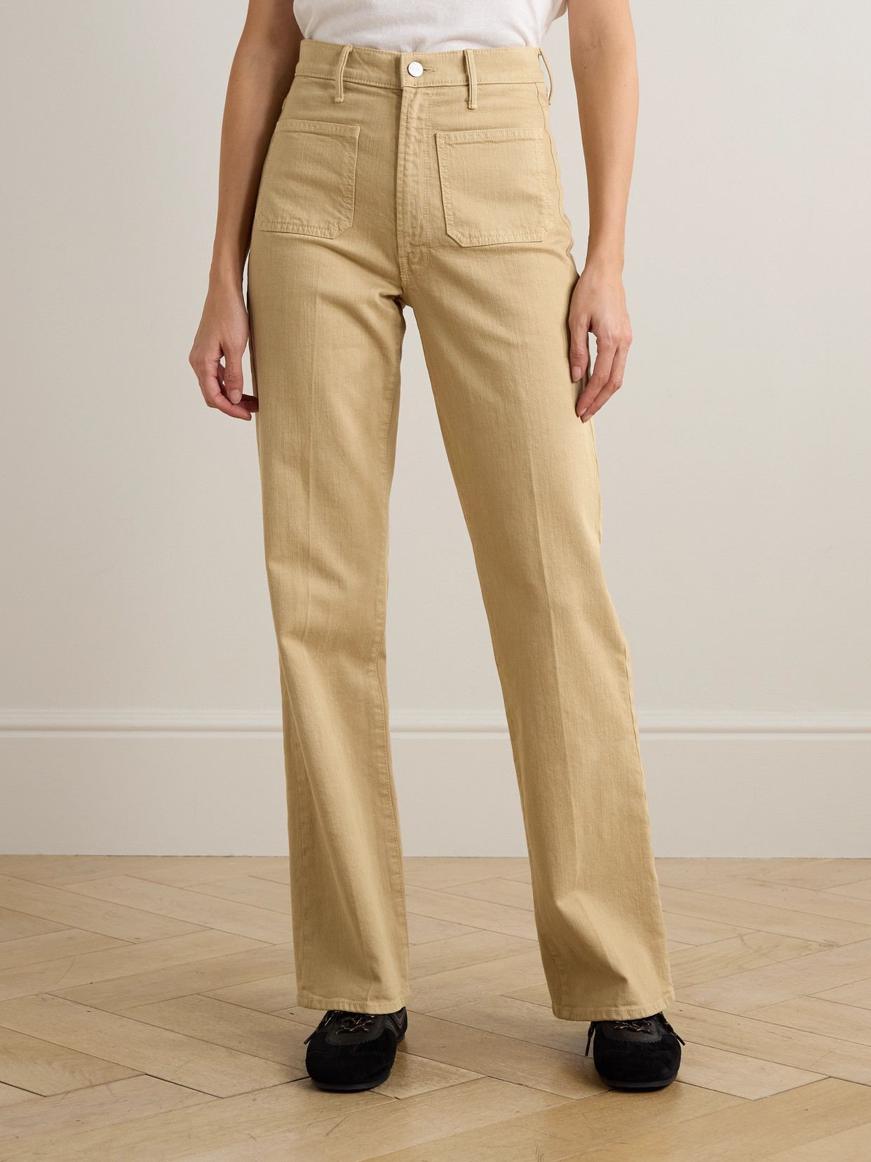 Mother Booke Sneak High-rise Bootcut Jeans In Brown