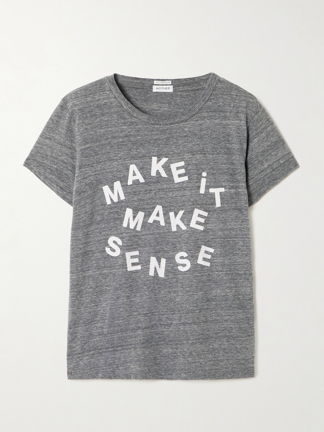 Mother The Boxy Goodie Goodie Printed Jersey T-shirt In Gray