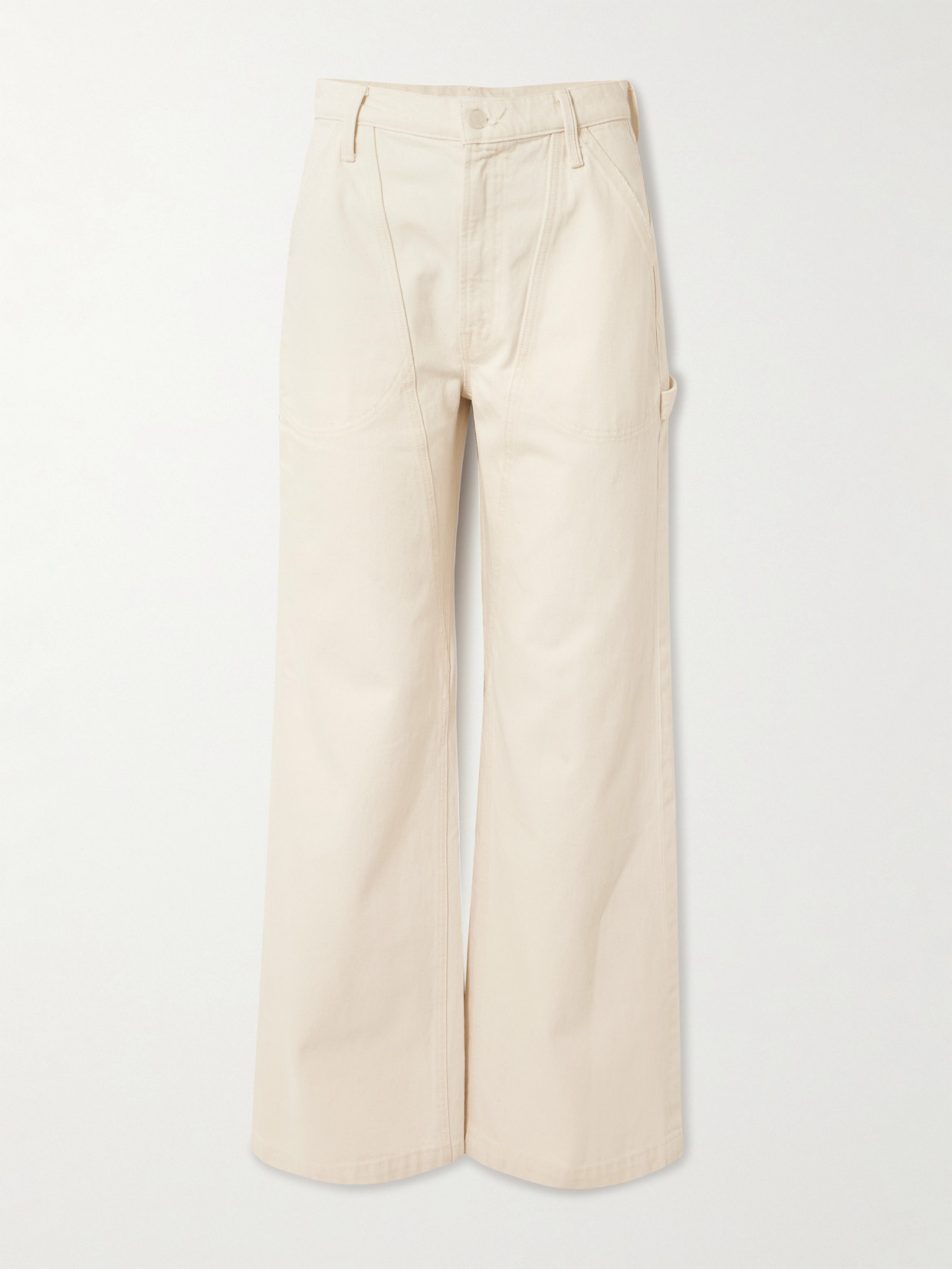 Mother The Chisel Sneak High-rise Straight-leg Jeans In Neutral