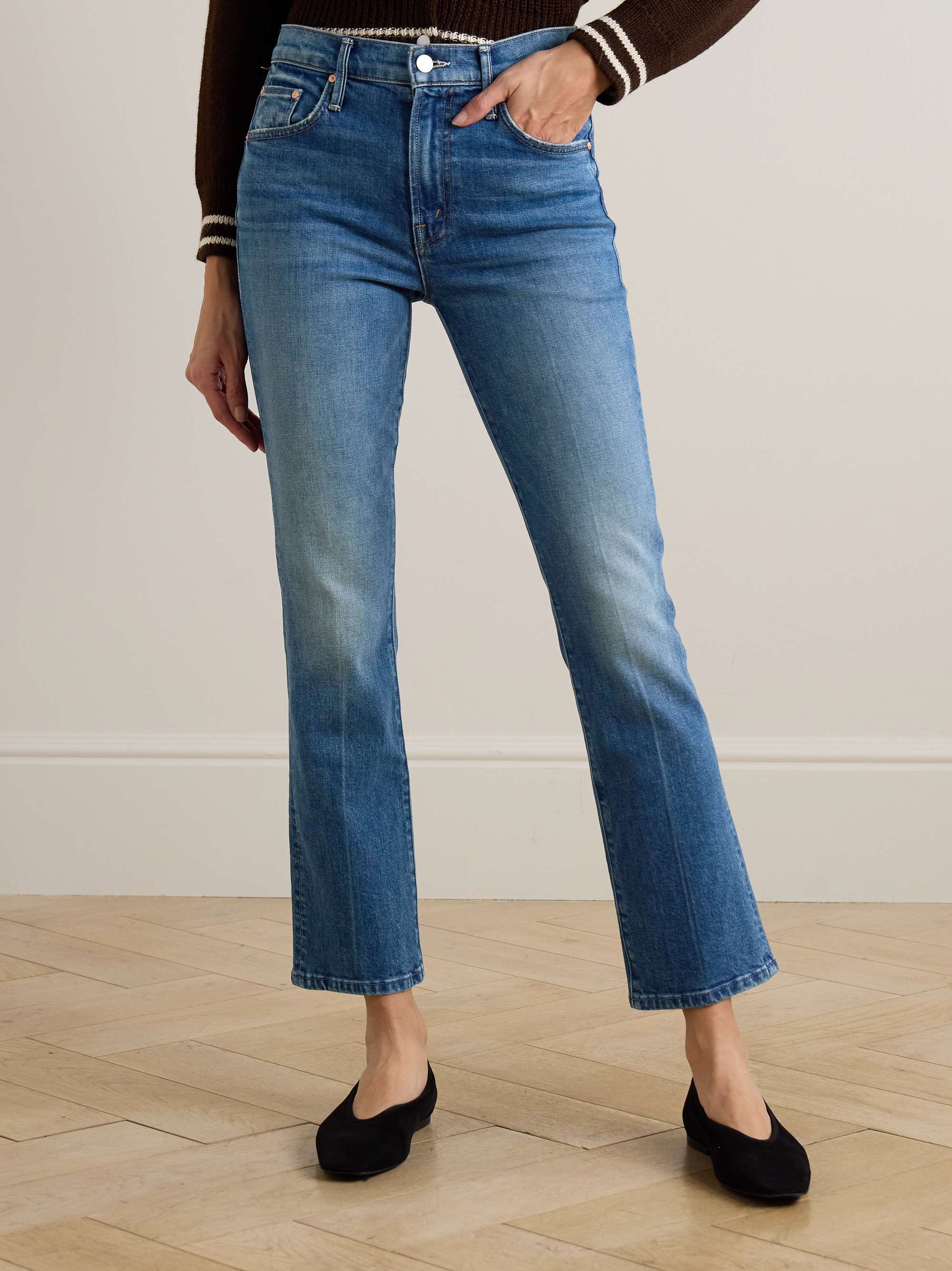MOTHER The Insider cropped high-rise flared jeans