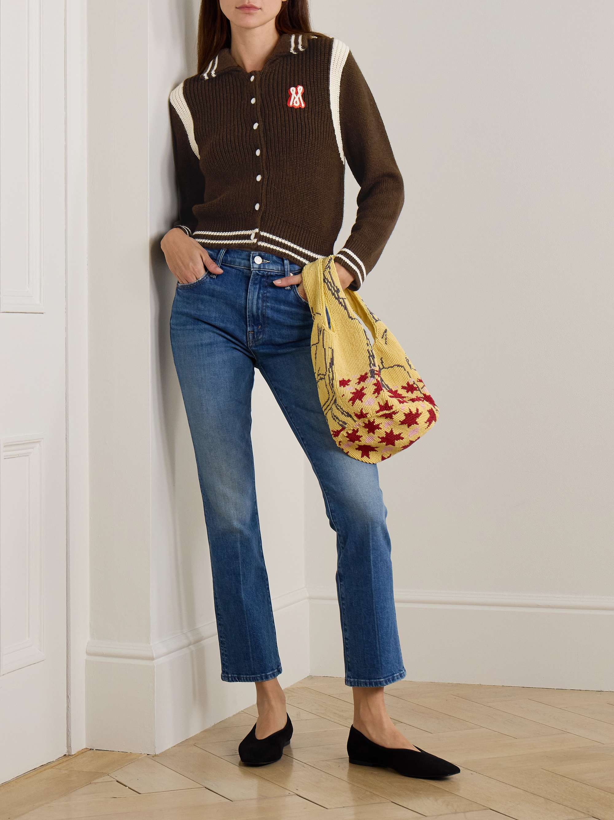 MOTHER The Insider cropped high-rise flared jeans