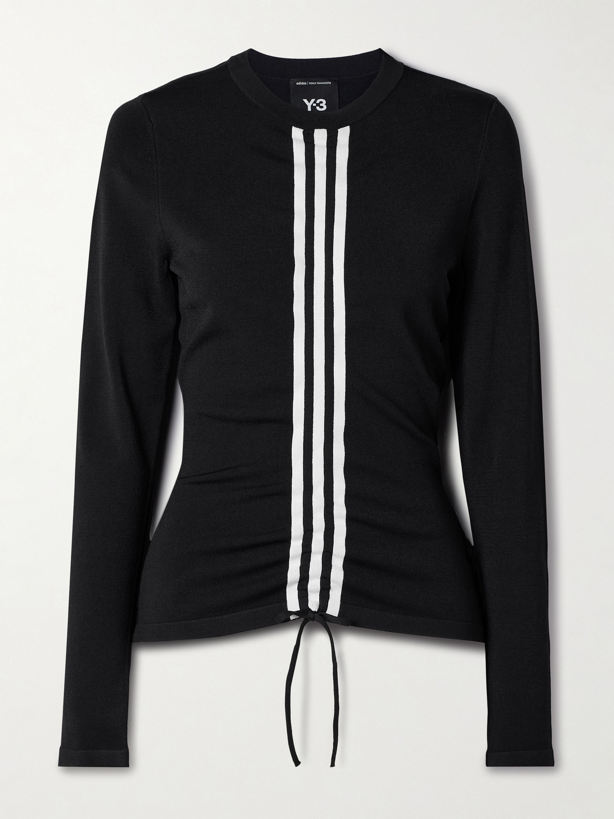 Adidas Originals Striped Recycled Stretch-jersey Top In Black