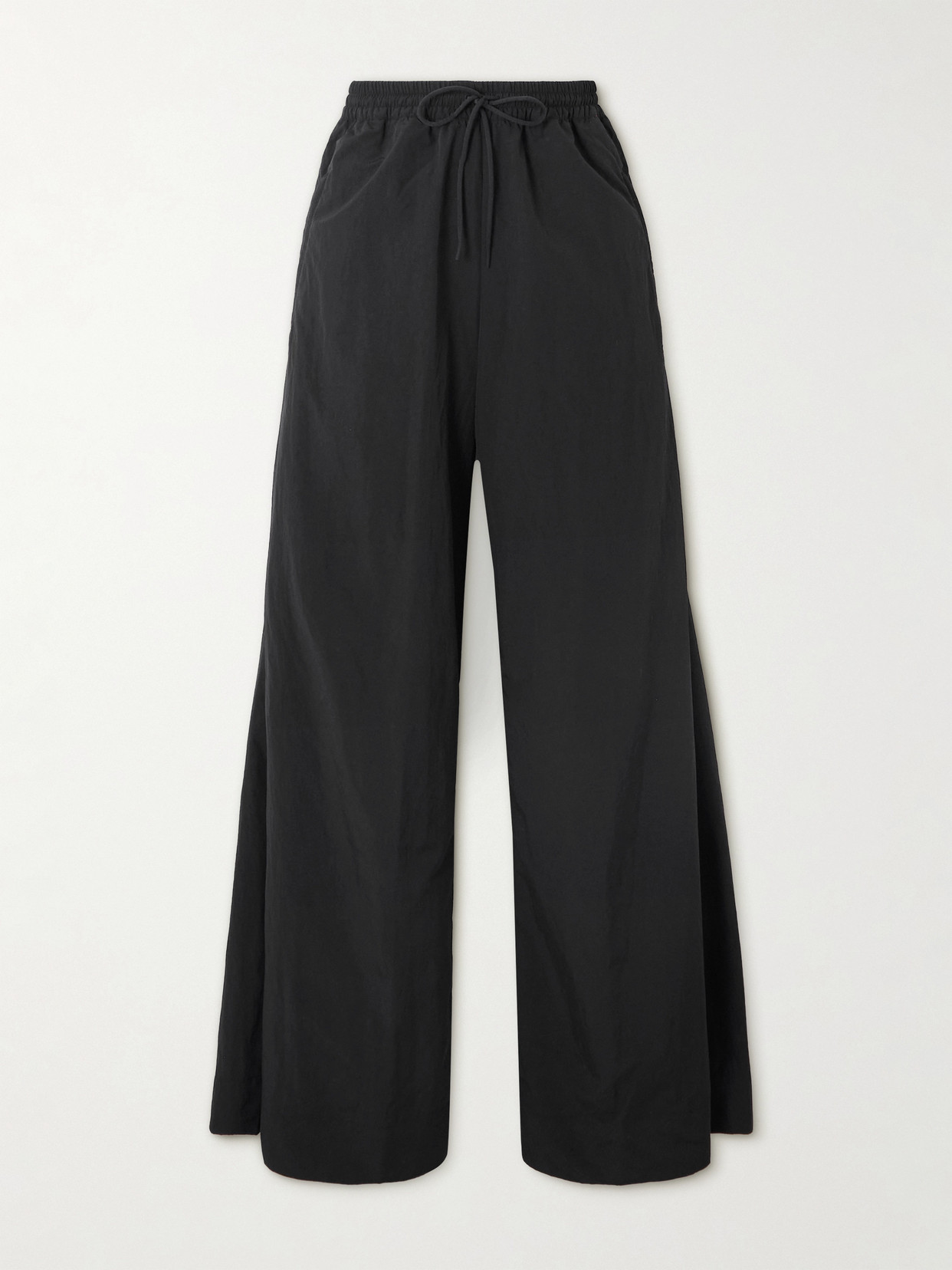 Adidas Originals + Y-3 Pleated Nylon Wide-leg Track Pants In Black
