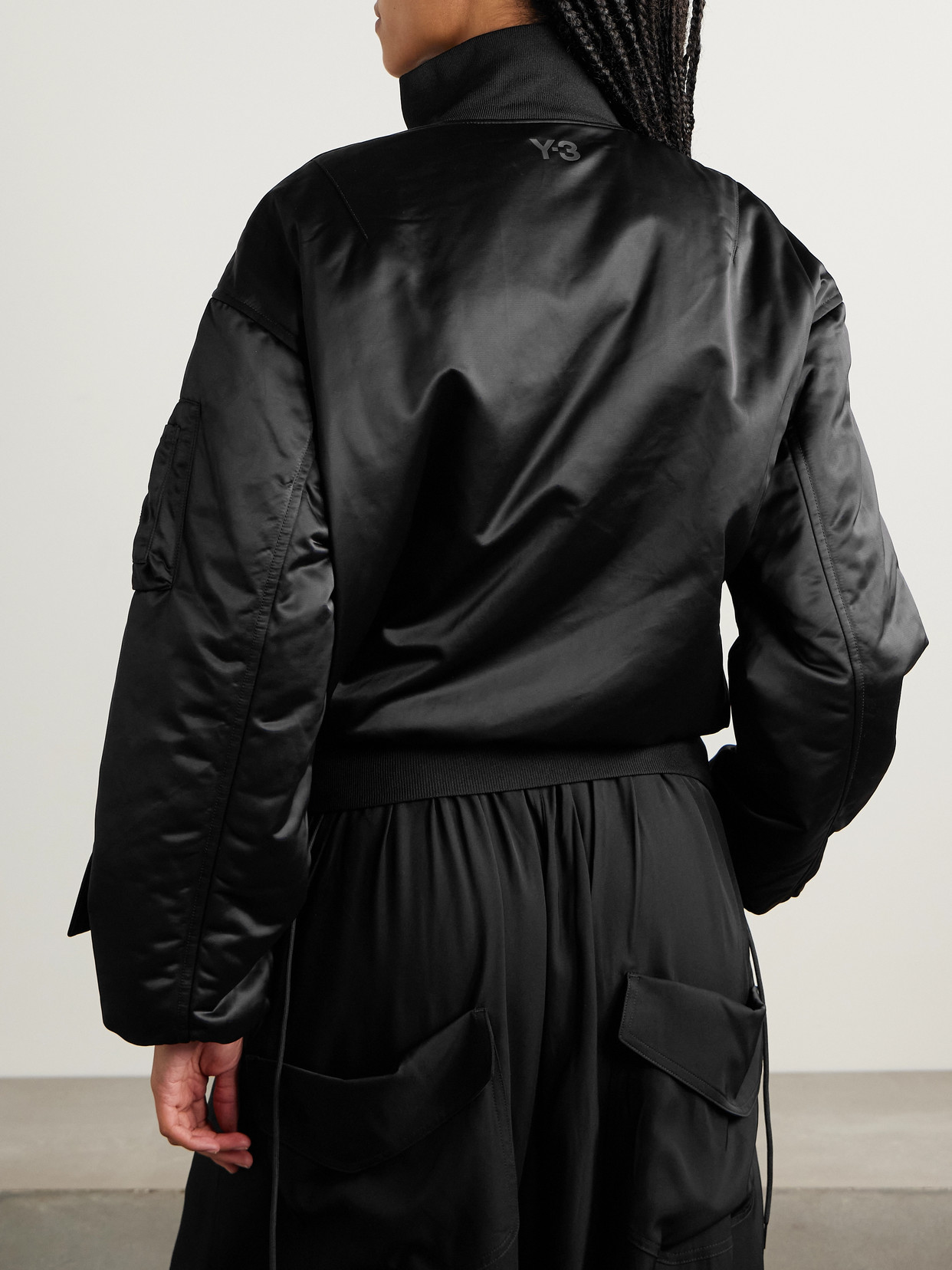 Adidas Originals + Y-3 Recycled-shell Bomber Jacket In Black