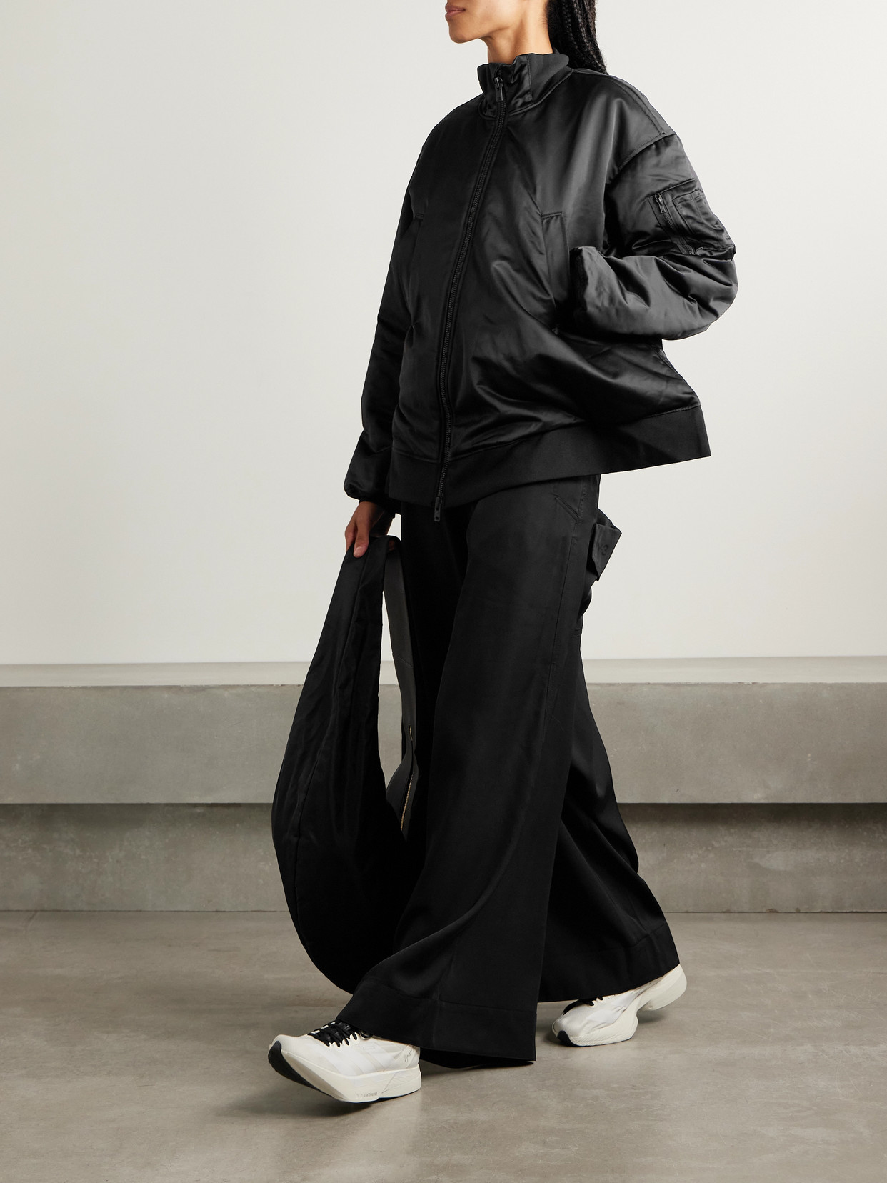 Adidas Originals + Y-3 Recycled-shell Bomber Jacket In Black