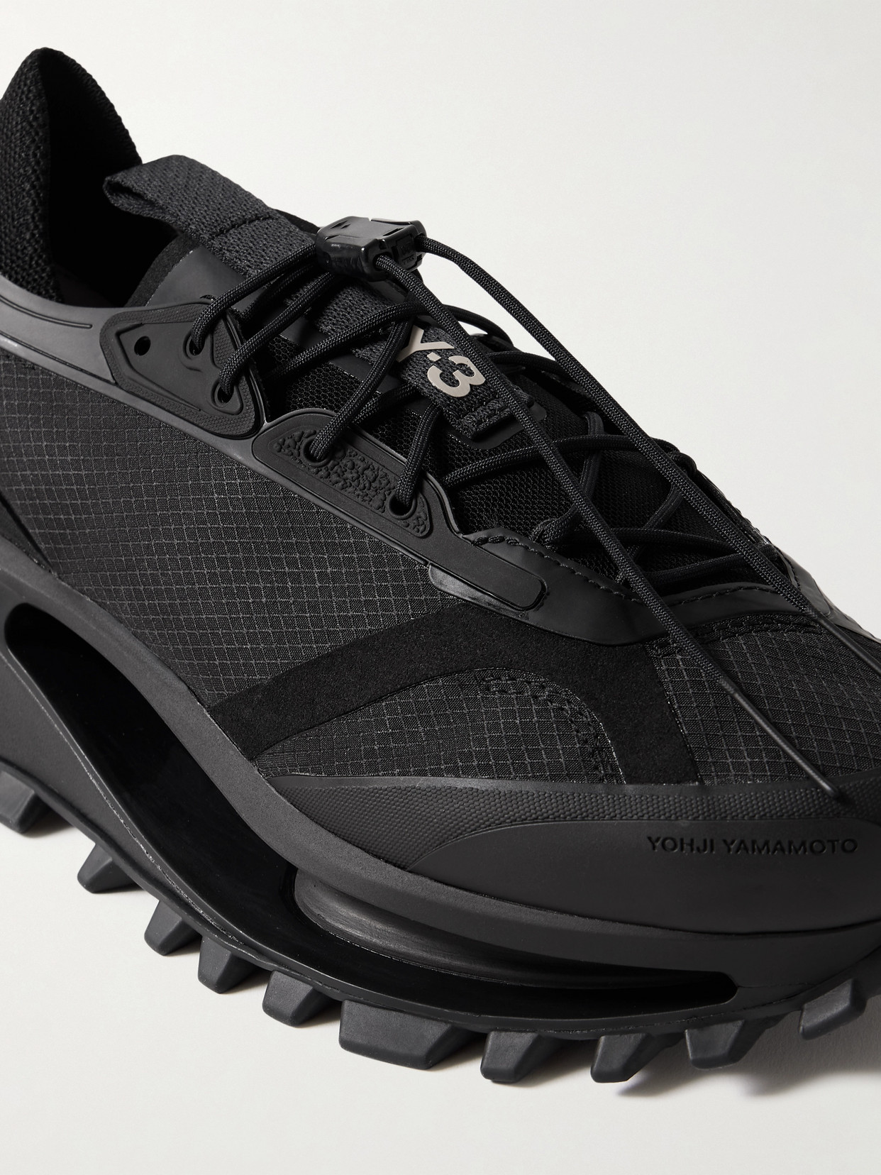 Adidas Originals + Y-3 S-gendo Trail Rubber-trimmed Mesh Sneakers In Black