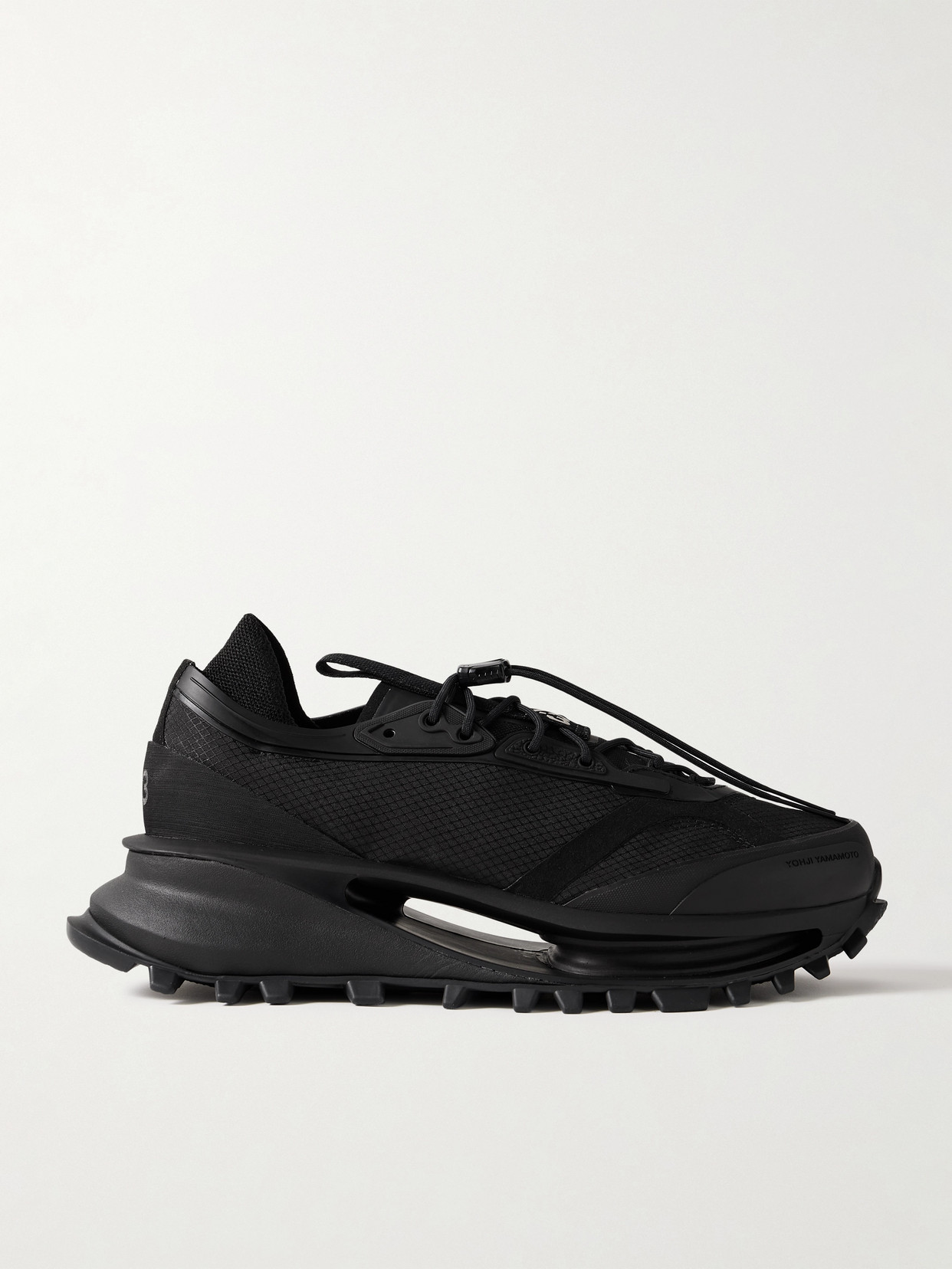 Adidas Originals + Y-3 S-gendo Trail Rubber-trimmed Mesh Sneakers In Black