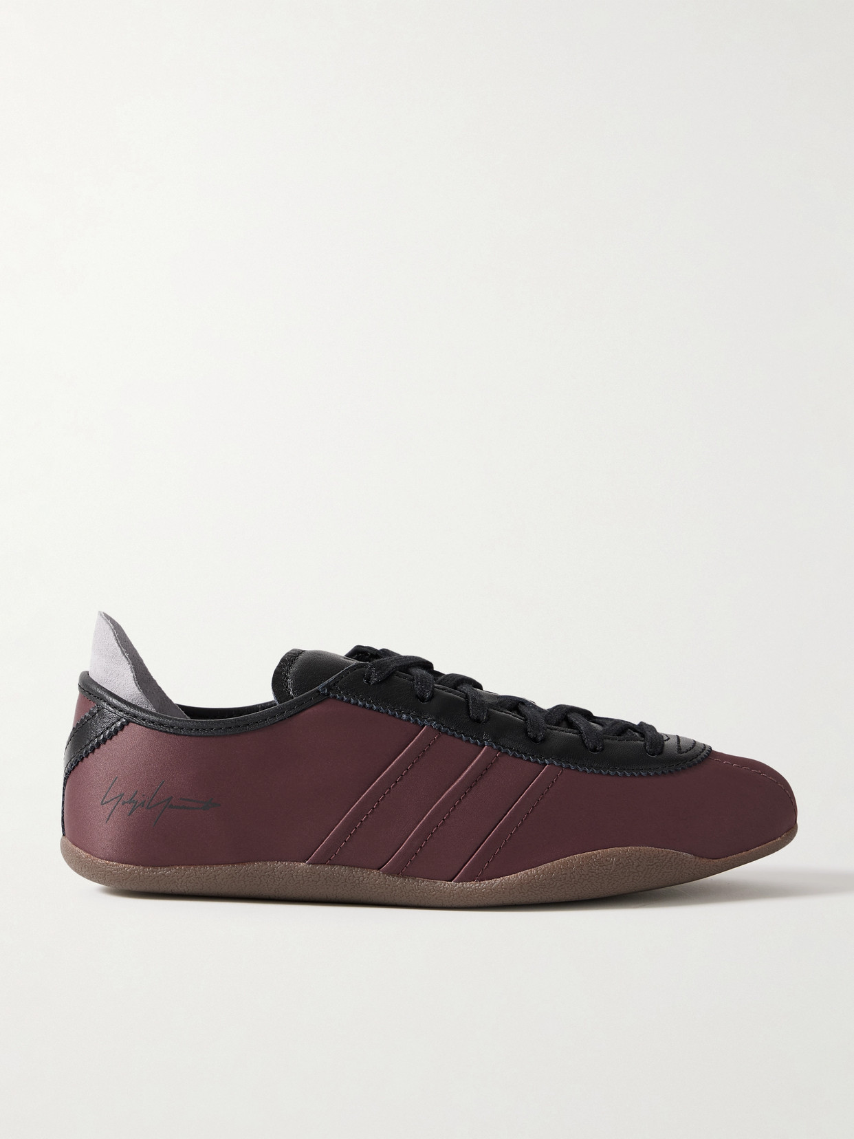 Adidas Originals + Y-3 Tokyo Leather-trimmed Satin Sneakers In Burgundy