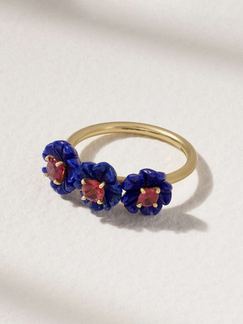 Irene Neuwirth Botanical 18-karat, Lapis Lazuli And Tourmaline Ring