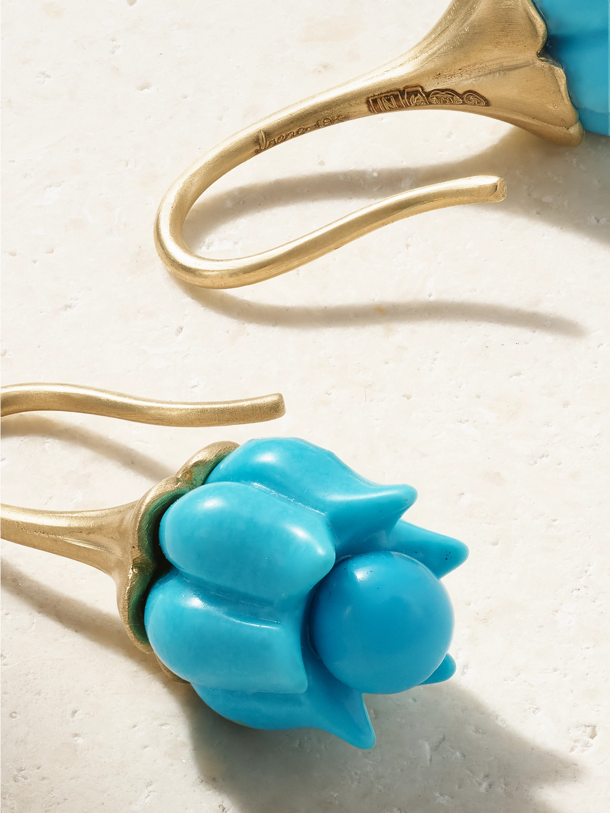 Irene Neuwirth Lily Of The Valley 18-karat Gold Turquoise Earrings In Gold