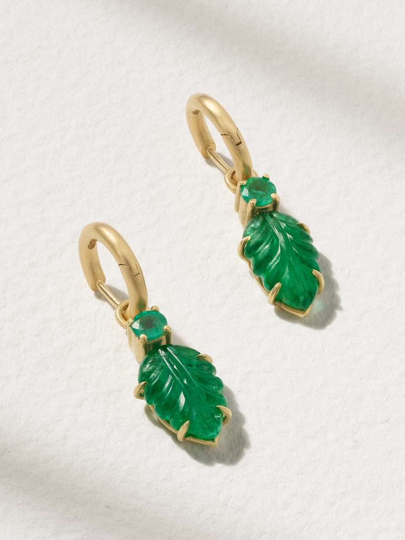 Irene Neuwirth 18-karat Gold Emerald Earrings