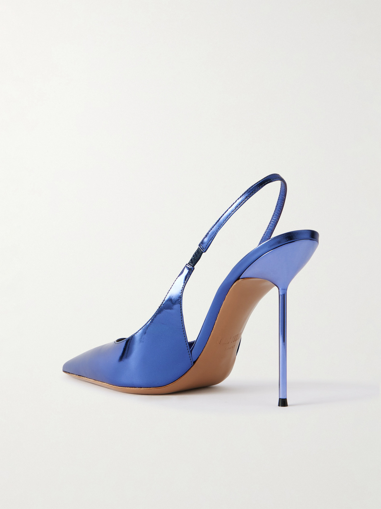Paris Texas Lidia Mirrored-leather Slingback Pumps In Blue