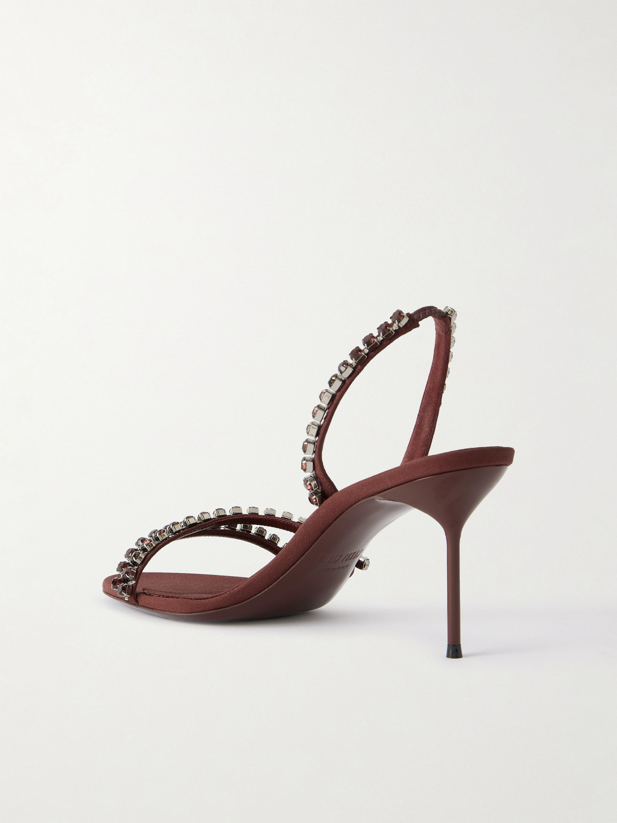 Paris Texas Lidia Crystal-embellished Crepe Slingback Sandals In Burgundy