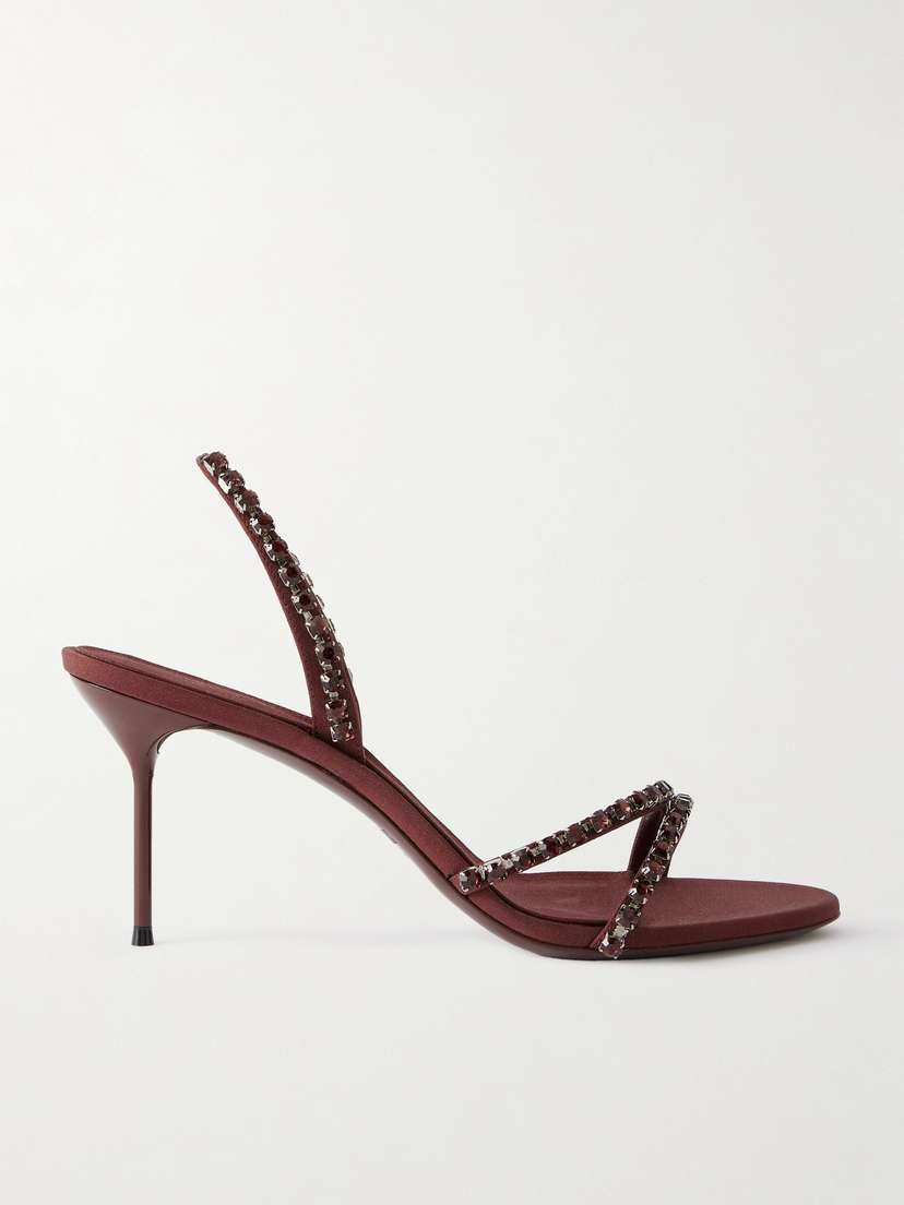 Paris Texas Lidia Crystal-embellished Crepe Slingback Sandals