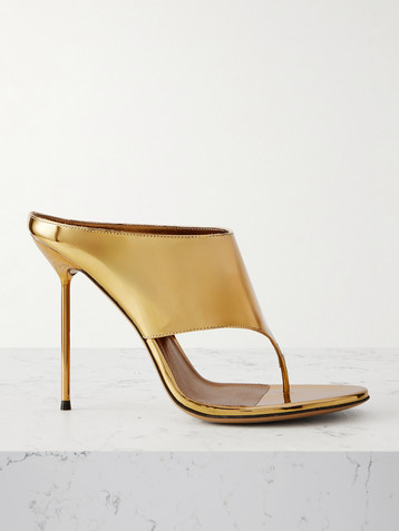 Paris Texas Lidia 105 metallic leather mules