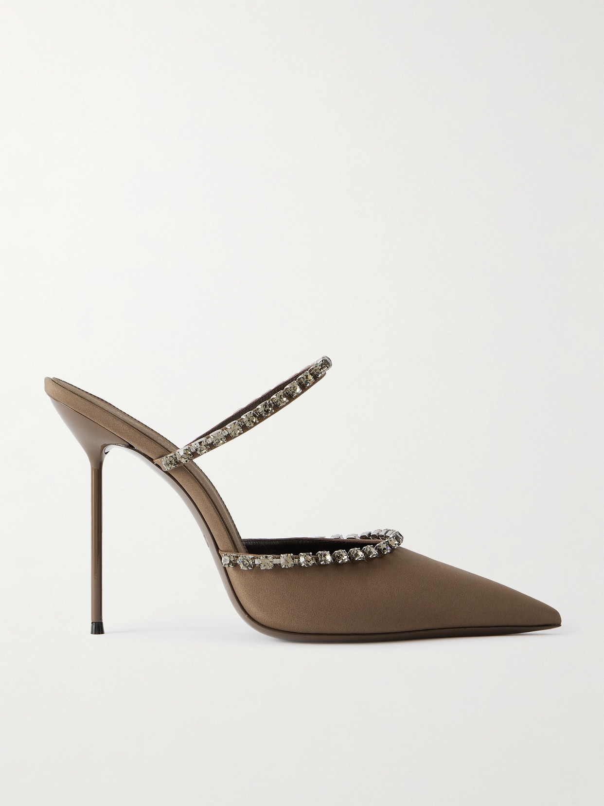Paris Texas Lidia Crystal-embellished Crepe Pumps In Brown