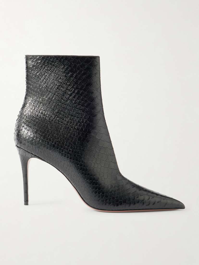 Paris Texas Vera Snake-effect Leather Ankle Boots