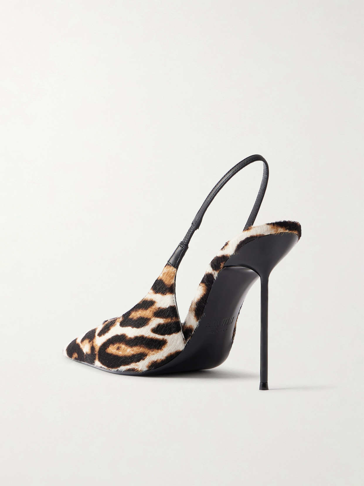 Lidia 105 Leather-Trimmed Leopard-Print Calf-Hair Slingback