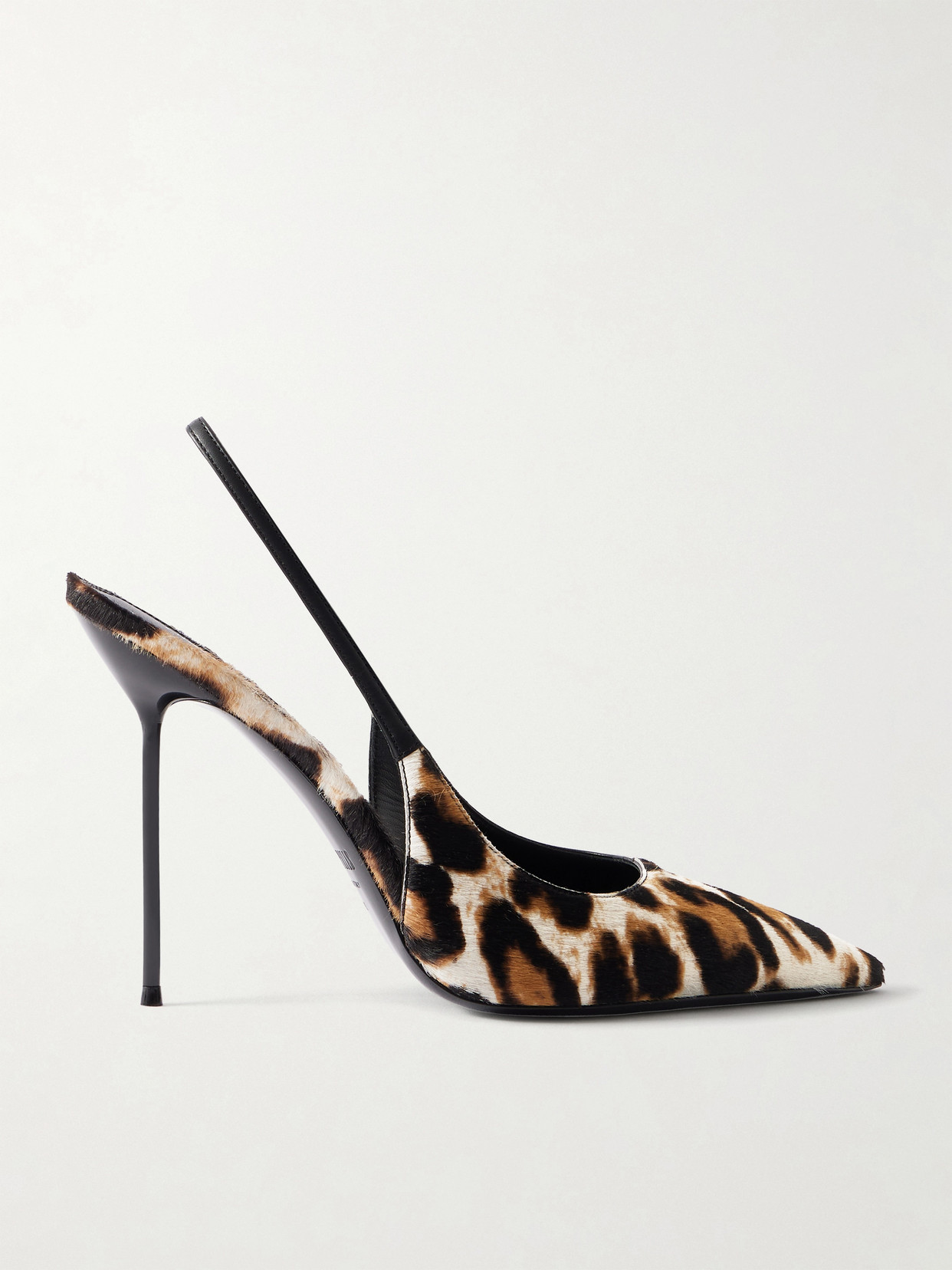 Lidia 105 Leather-Trimmed Leopard-Print Calf-Hair Slingback