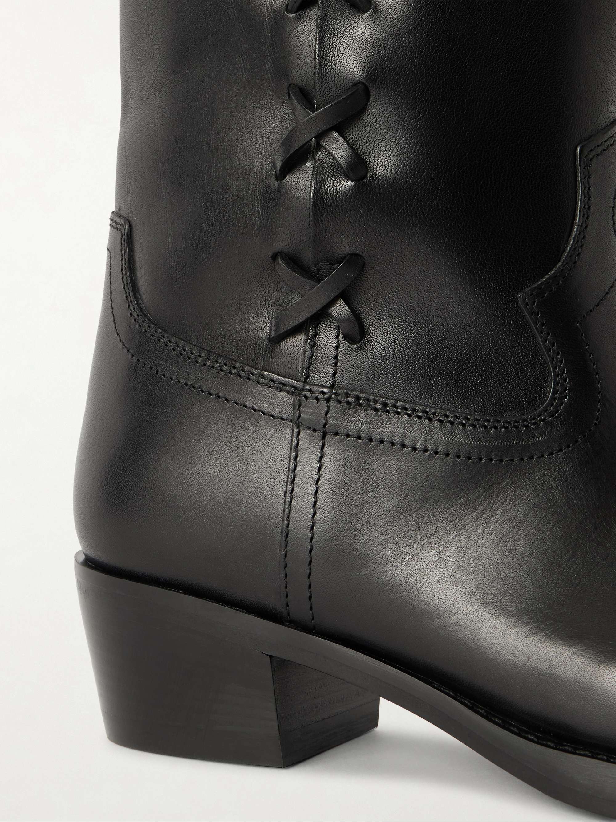 PARIS TEXAS Roxanne lace-up leather knee boots | NET-A-PORTER