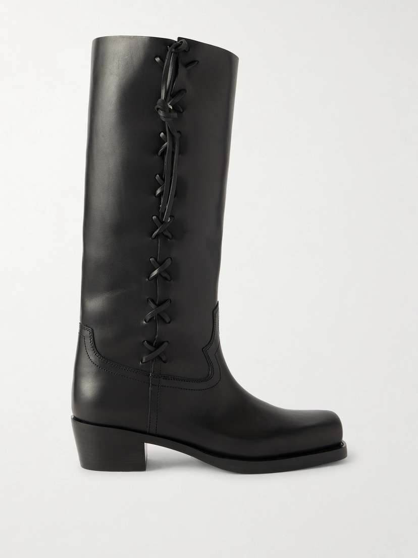 Paris Texas Roxanne Lace-up Leather Knee Boots