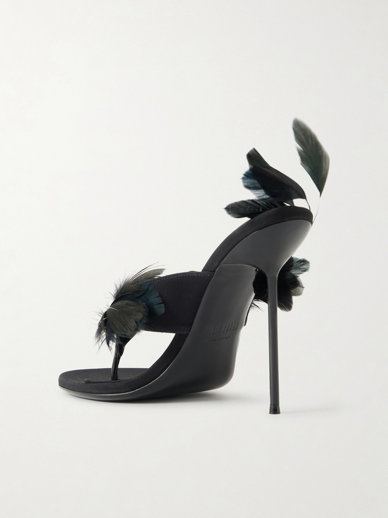 Paris Texas Lidia Feather Detail Open Toe Sandals In Animal Print