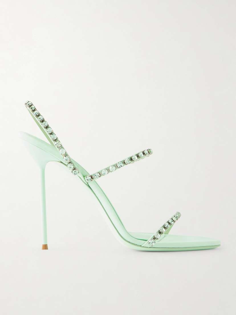 Paris Texas Lidia 105 Crystal-embellished Crepe Slingback Sandals