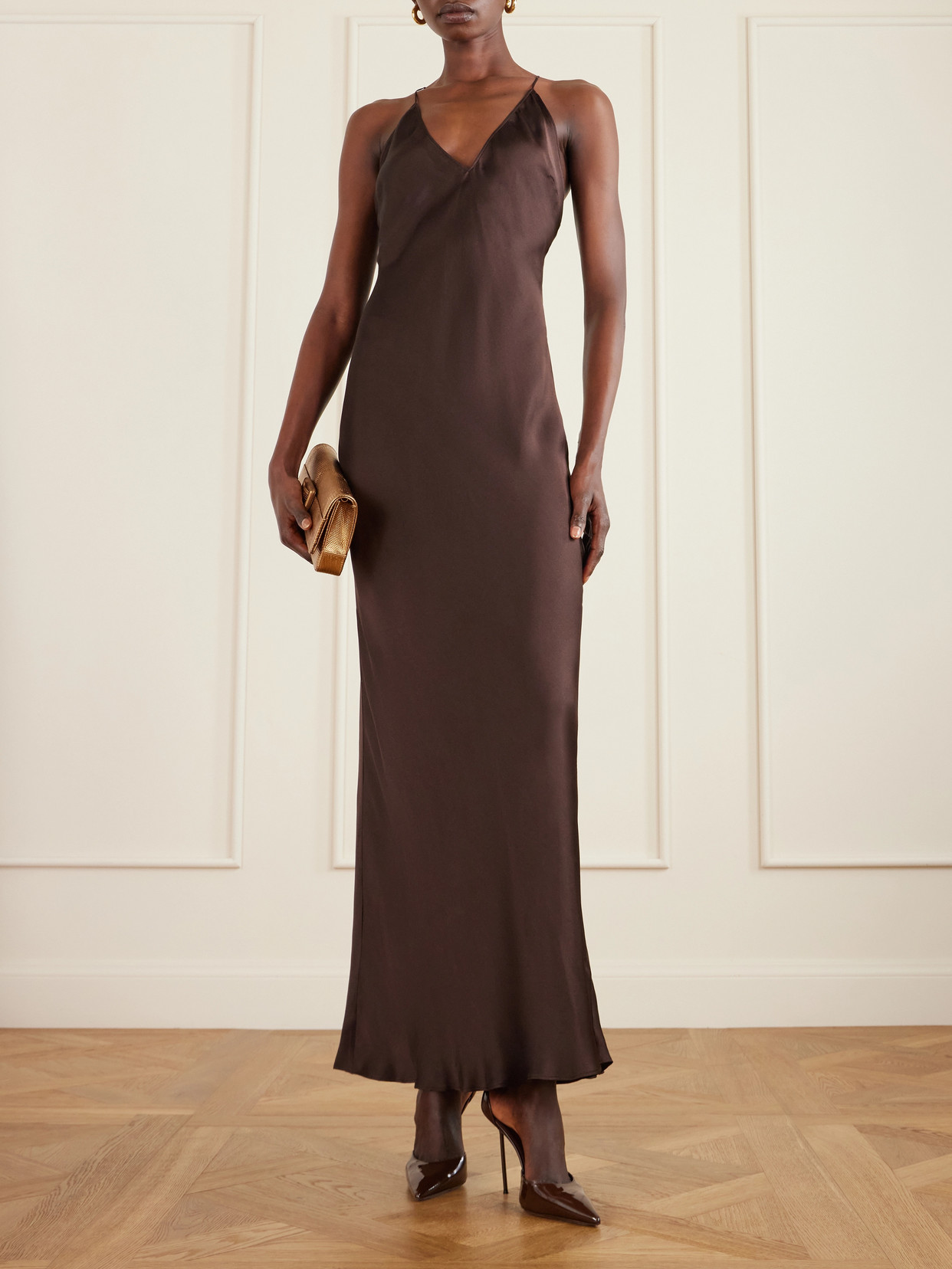 Paris Texas Pointed-toe Stiletto Heels With Slim Ankle Strap In Brown