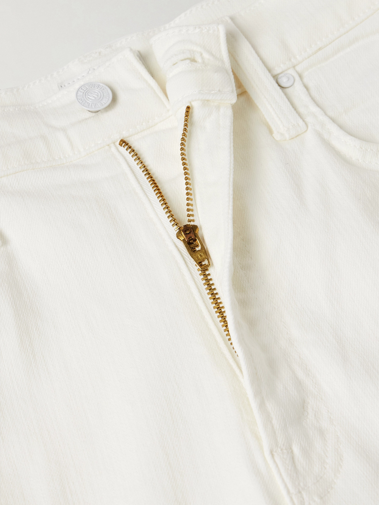 Mother The Rambler Zip Ankle Cropped High-rise Straight-leg Jeans In White
