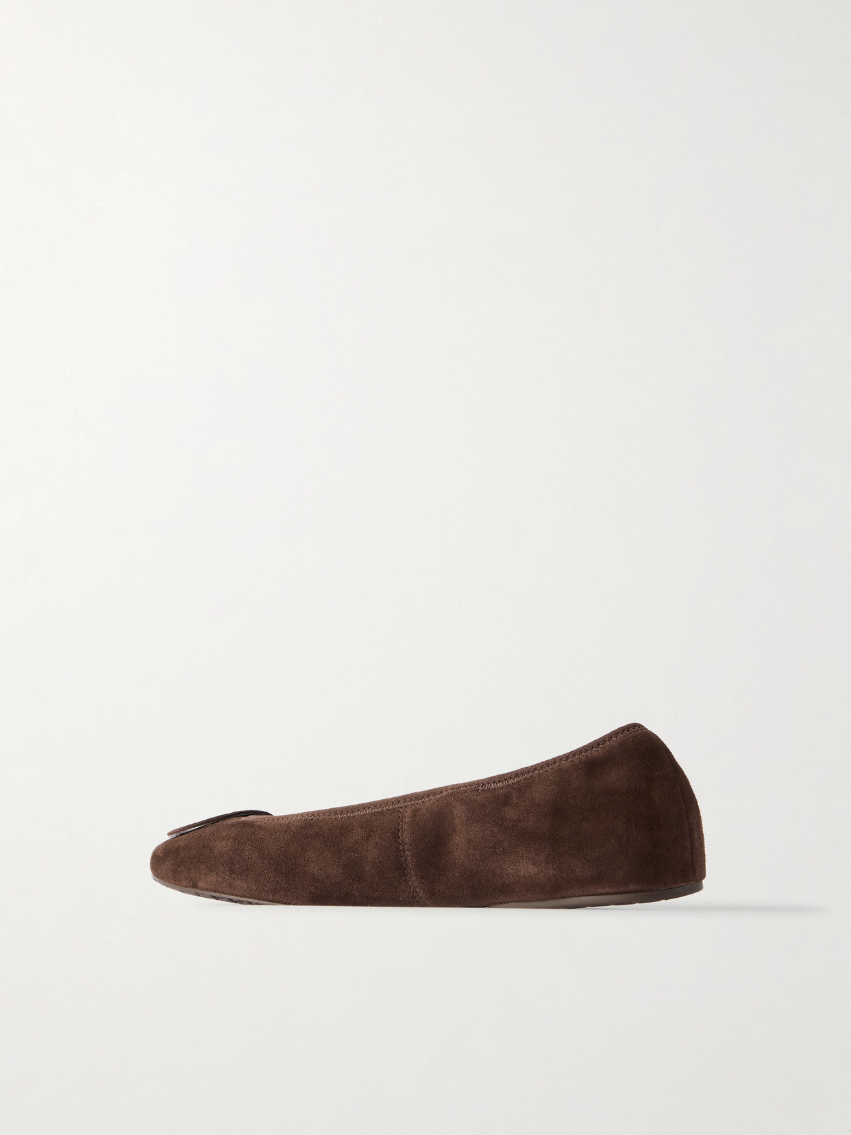 Tory Burch Reva Embellished Suede Ballet Flats In Brown