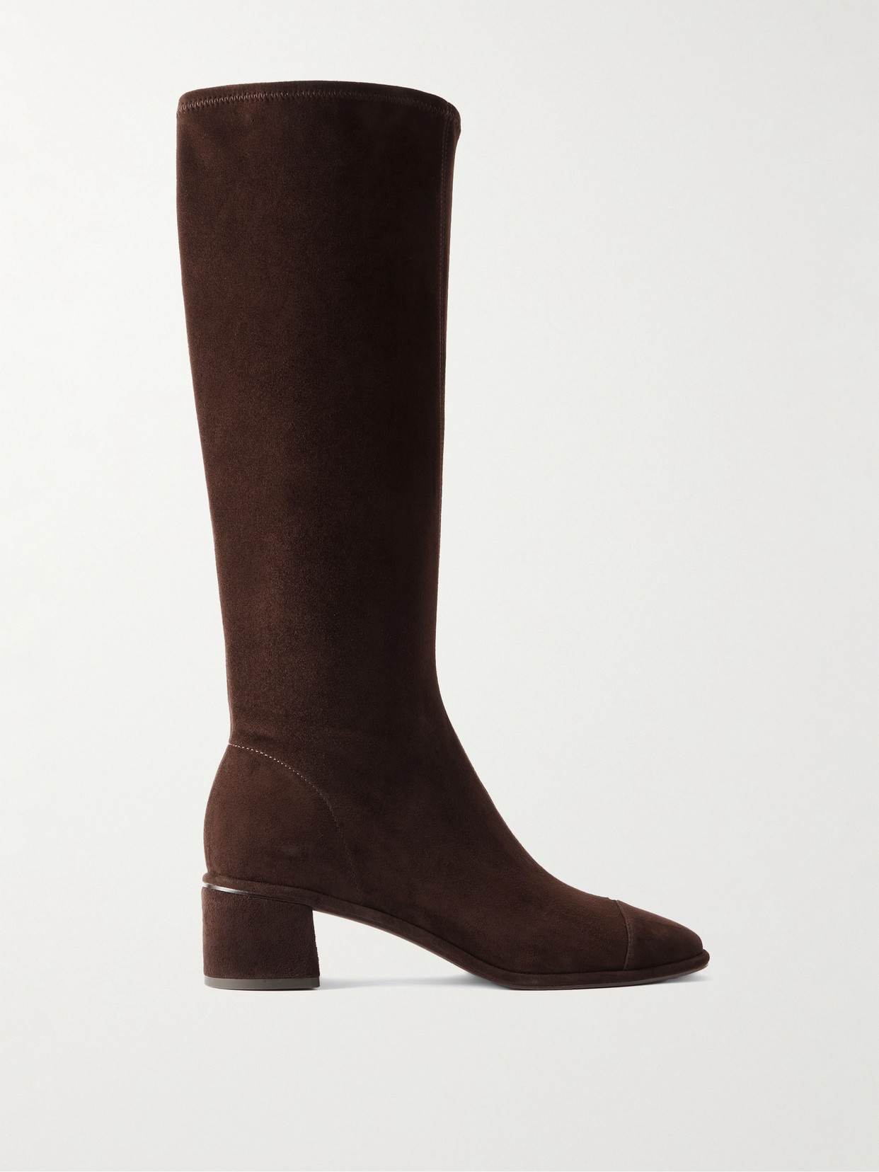 Tory Burch Cap Toe Knee High Boots 55mm Cocoa Suede In Brown