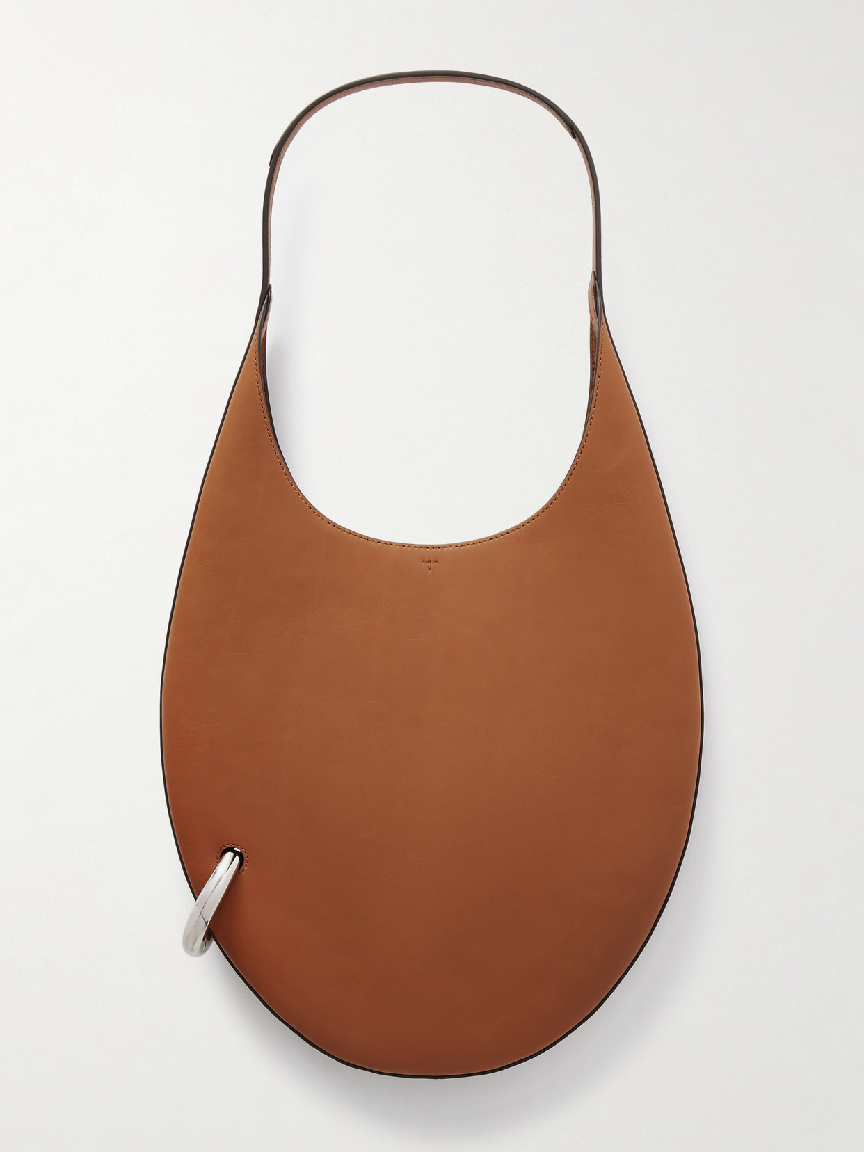 Tory Burch Pierced Embellished Leather Tote Bag In Brown