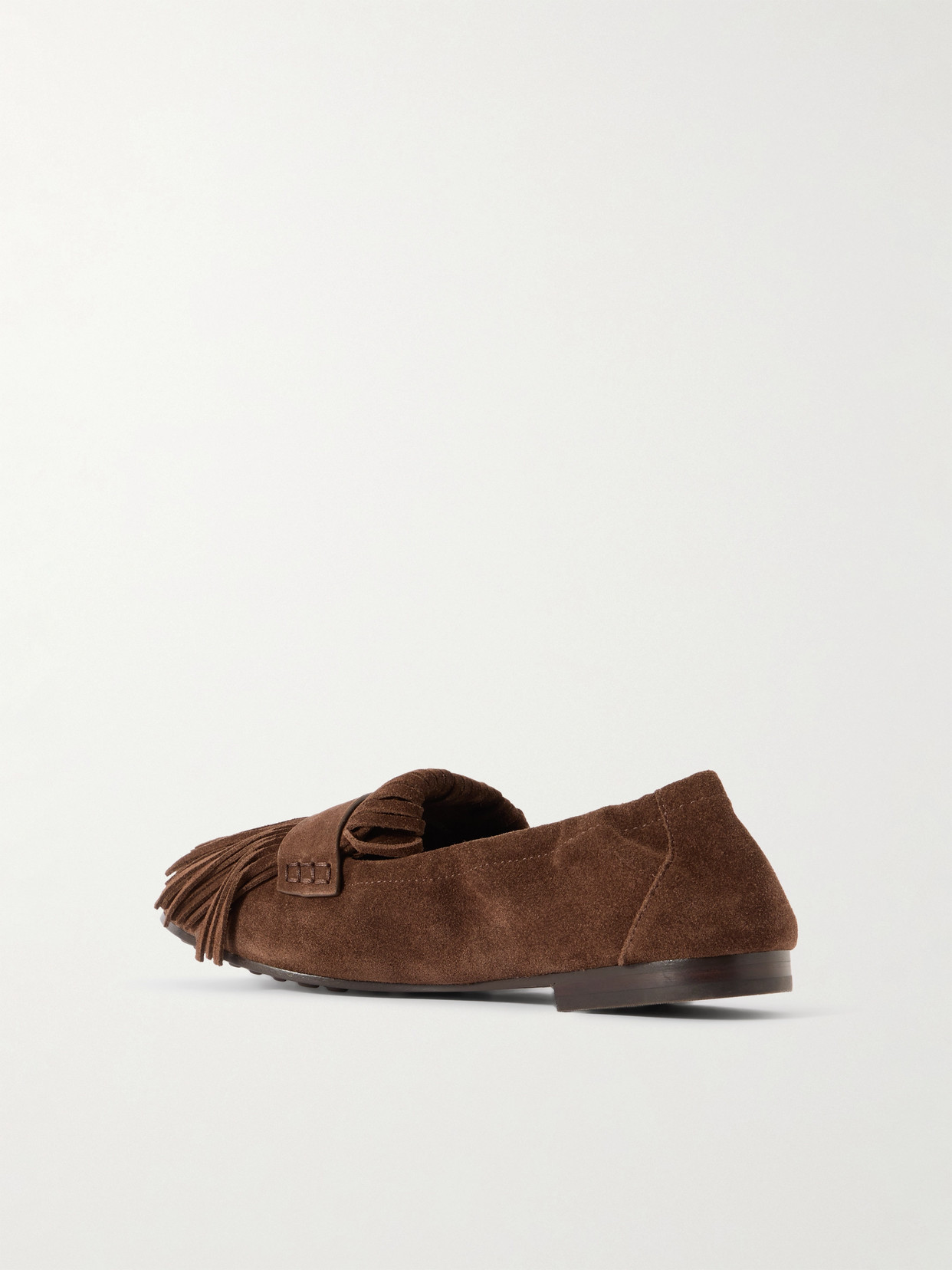 Tory Burch Fringed Suede Loafers In Brown