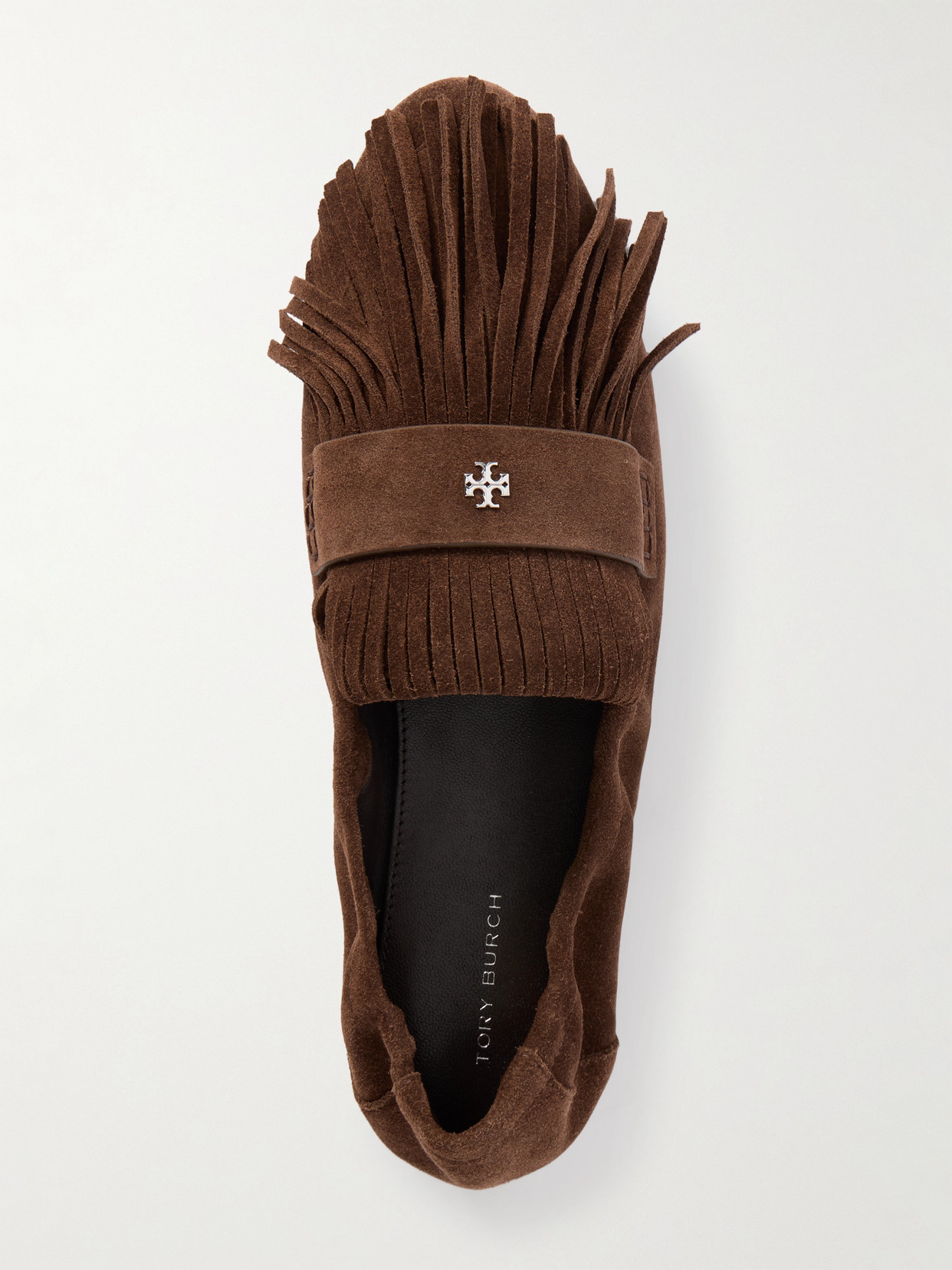 Tory Burch Fringed Suede Loafers In Brown