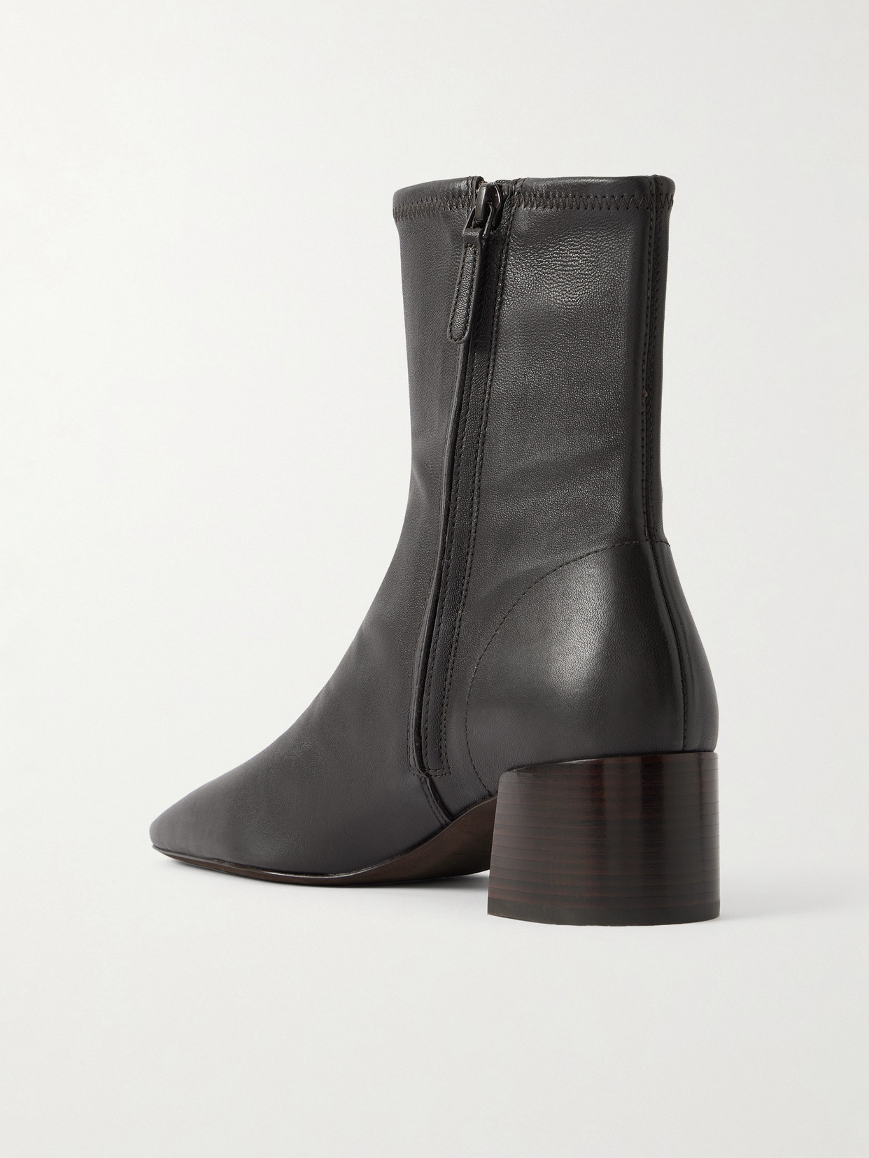 Tory Burch Black Leather Ankle Boots With Heel In Brown