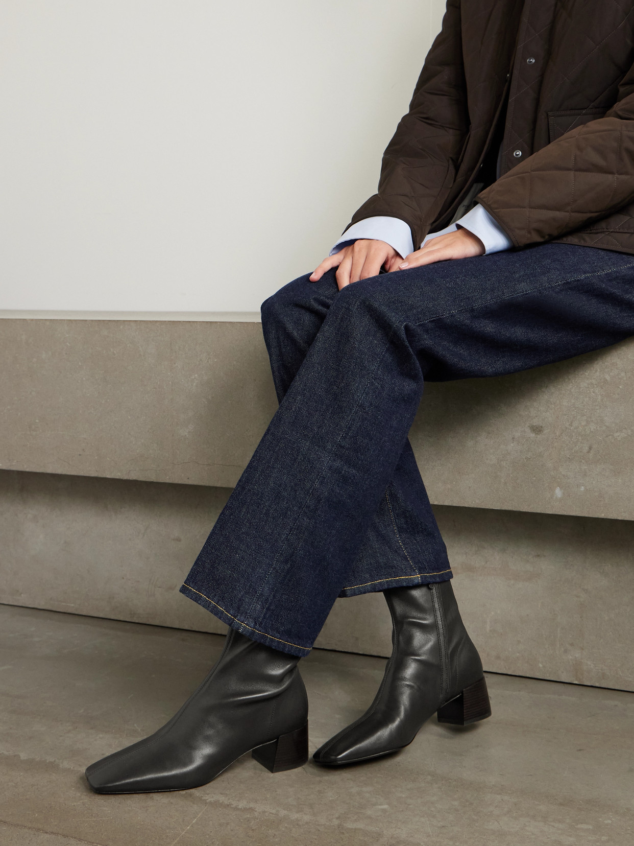 Tory Burch Black Leather Ankle Boots With Heel In Brown