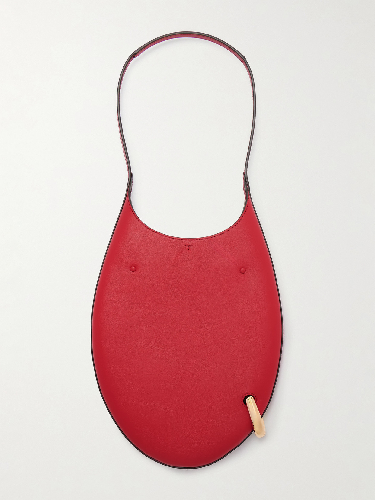 Tory Burch Pierced Small Embellished Leather Tote Bag In Red